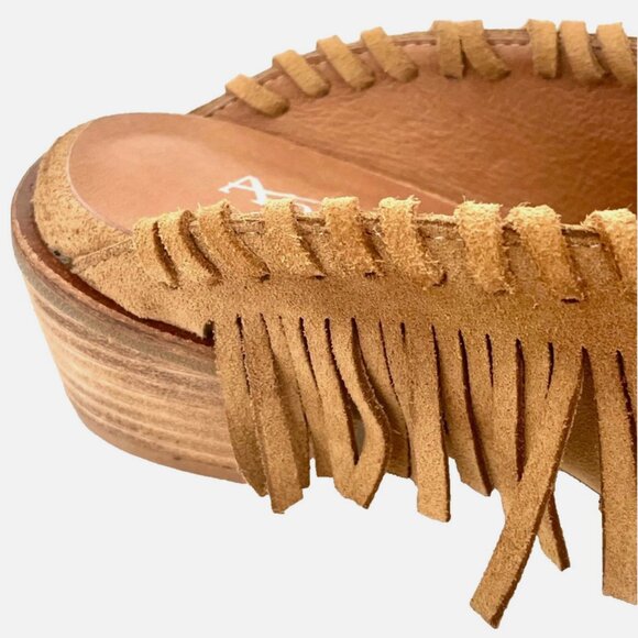 NEW! ANTELOPE DABNEY MULES SUEDE FRINGE BOOTS TAN TAUPE SHOES WOMENS 40 9 9.5 - Picture 15 of 16